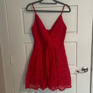 Hope’s Red Lace Mini Dress